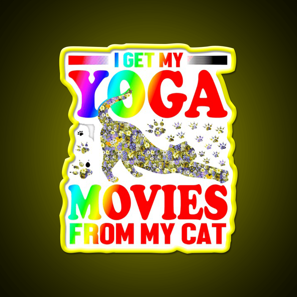 Cat Yoga Art Yoga Led Neon Sign For Wellness Space Rgb Color - Shineneon