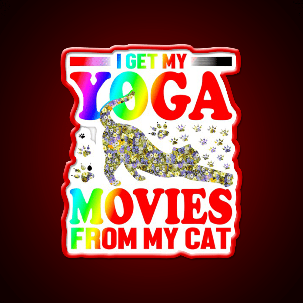 Cat Yoga Art Yoga Led Neon Sign For Wellness Space Rgb Color - Shineneon