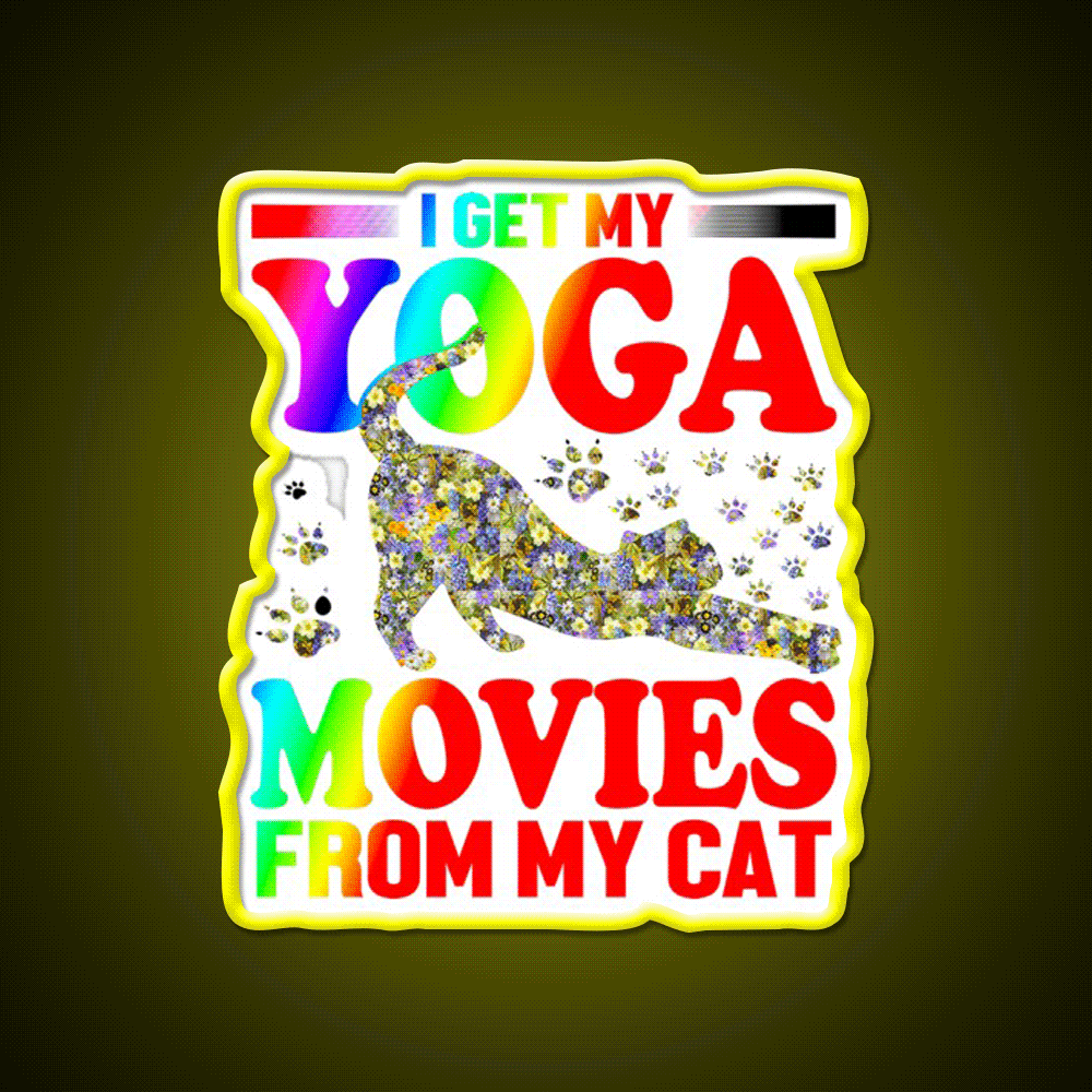 Cat Yoga Art Yoga Led Neon Sign For Wellness Space Rgb Color