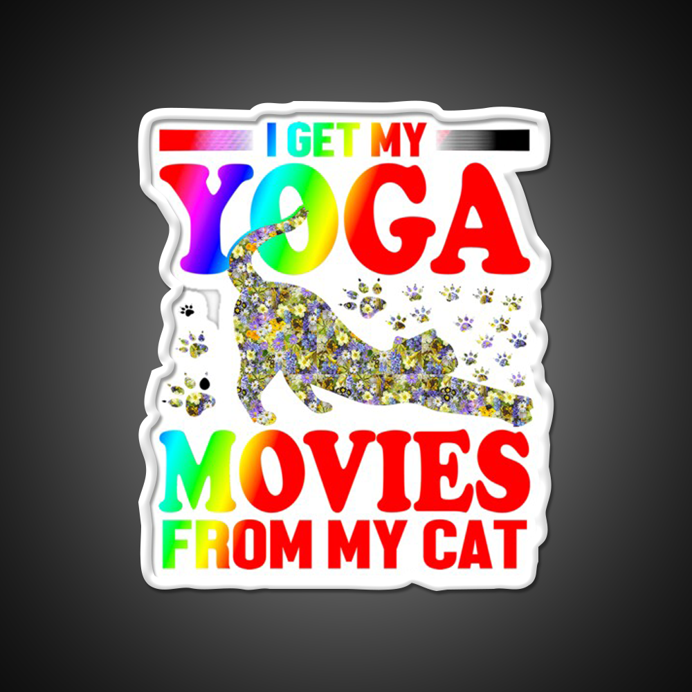 Cat Yoga Art Yoga Led Neon Sign For Wellness Space Rgb Color