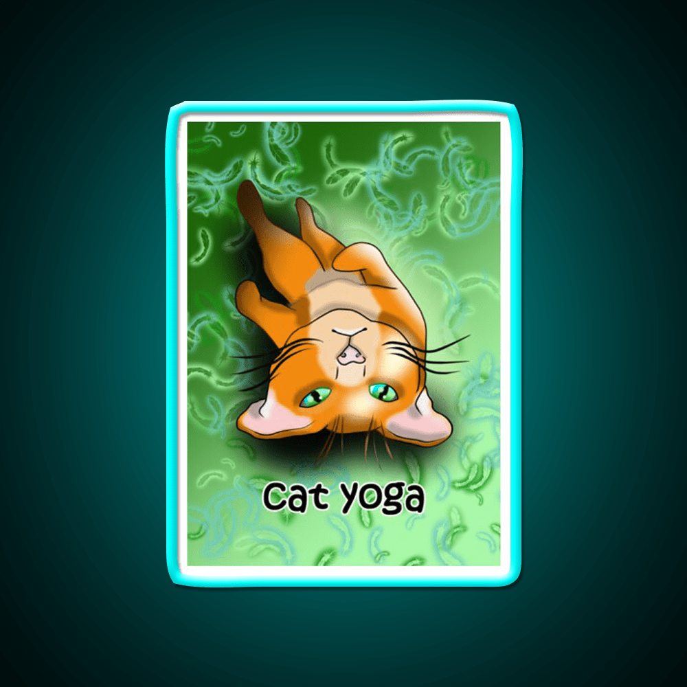 Cat Yoga Shavashana Yoga Led Neon Sign For Wellness Space Rgb Color - Shineneon