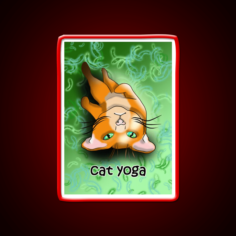 Cat Yoga Shavashana Yoga Led Neon Sign For Wellness Space Rgb Color - Shineneon