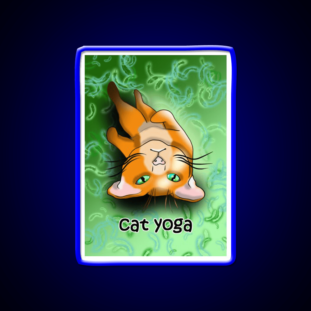 Cat Yoga Shavashana Yoga Led Neon Sign For Wellness Space Rgb Color - Shineneon