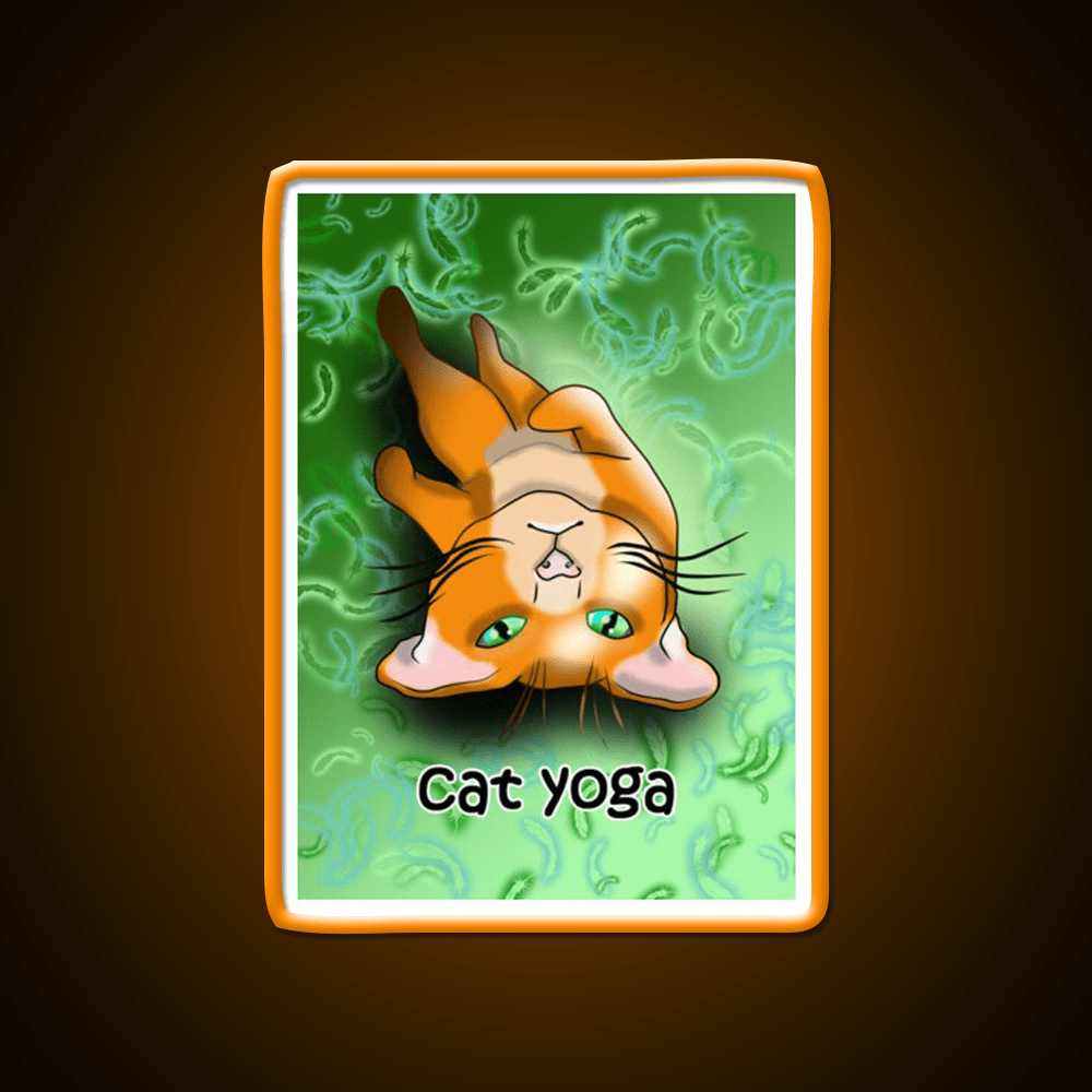 Cat Yoga Shavashana Yoga Led Neon Sign For Wellness Space Rgb Color - Shineneon