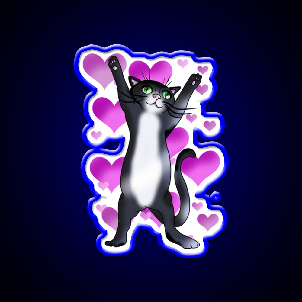 Cat Yoga Stretch Yoga Led Neon Sign For Wellness Space Rgb Color