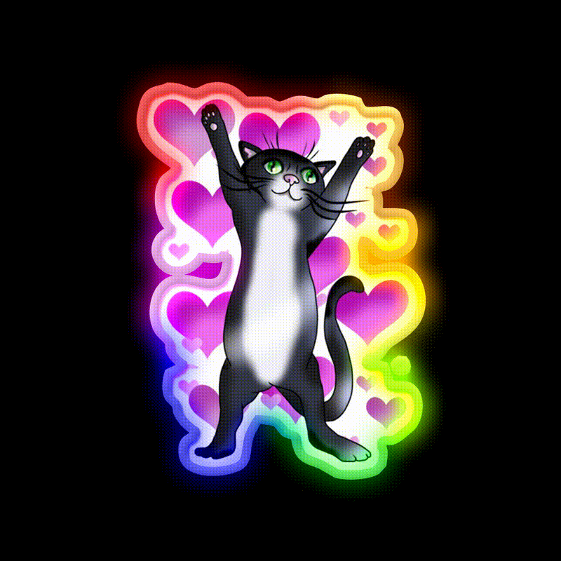Cat Yoga Stretch Yoga Led Neon Sign For Wellness Space Rgb Color