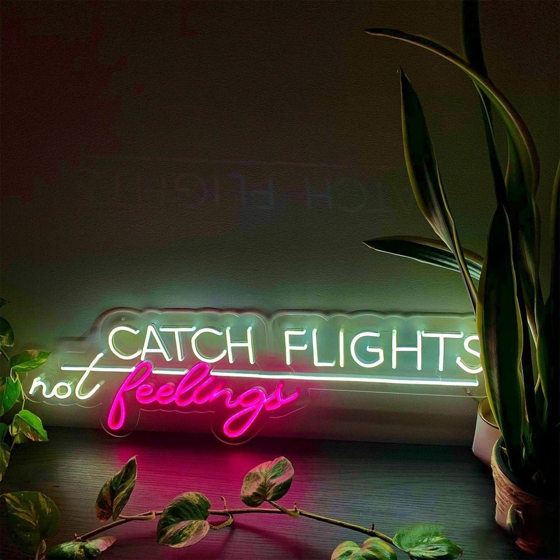 Catch Flights Not Feelings Led Sign Business Neon Sign - Shineneon