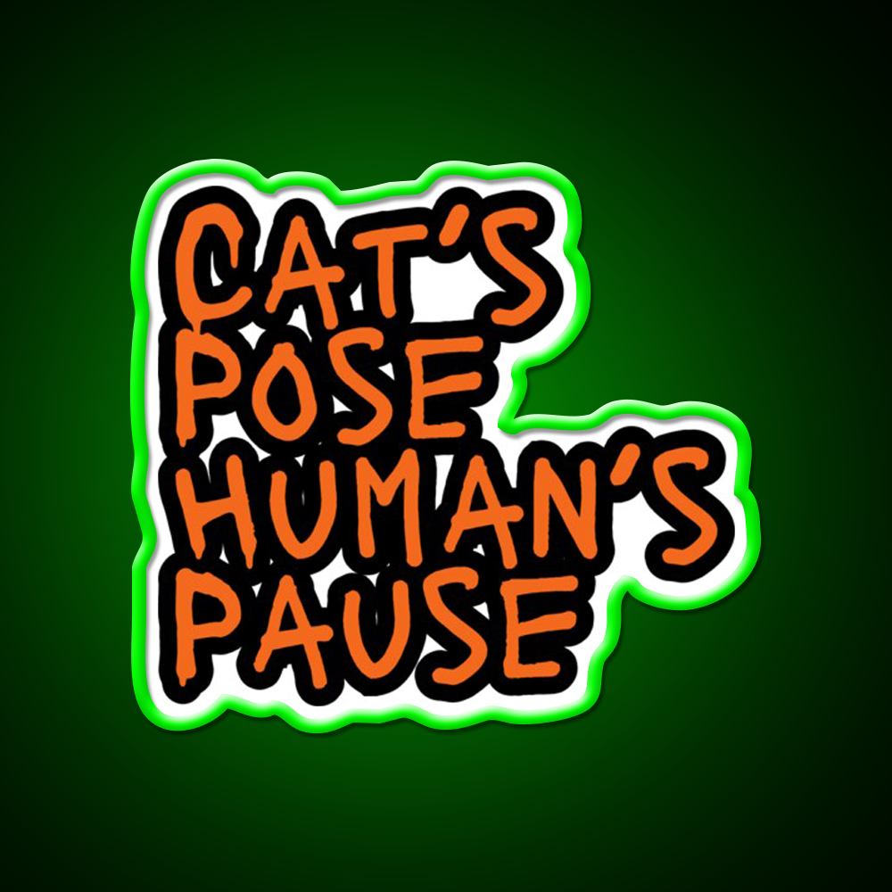 Cats Pose Humans Pause Yoga Led Neon Sign For Wellness Space Rgb Color