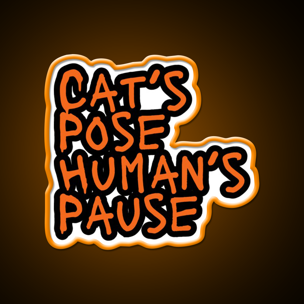 Cats Pose Humans Pause Yoga Led Neon Sign For Wellness Space Rgb Color