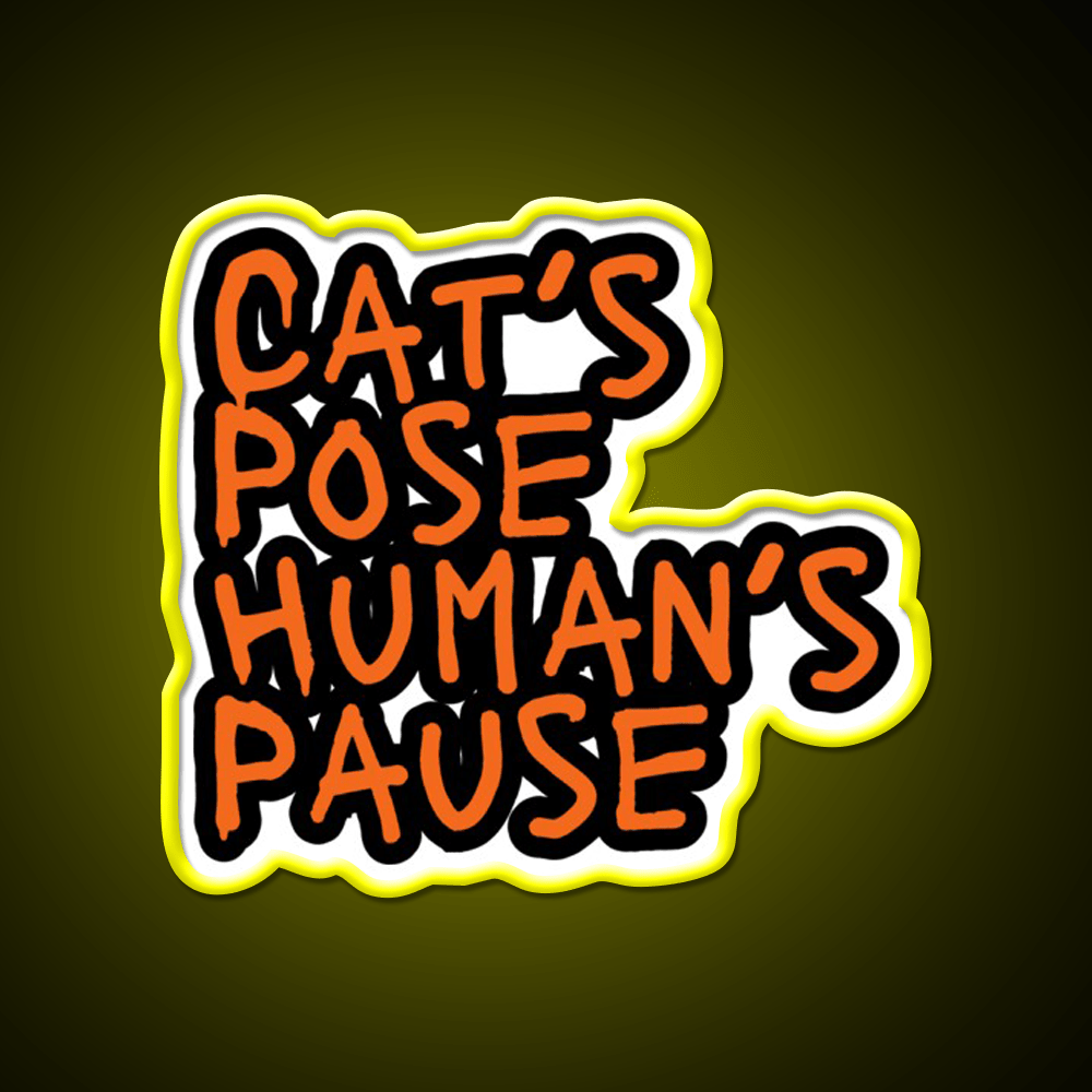 Cats Pose Humans Pause Yoga Led Neon Sign For Wellness Space Rgb Color - Shineneon