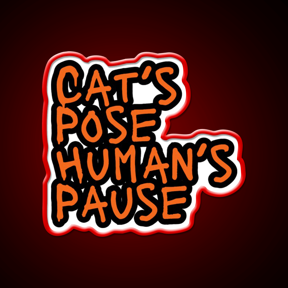 Cats Pose Humans Pause Yoga Led Neon Sign For Wellness Space Rgb Color - Shineneon
