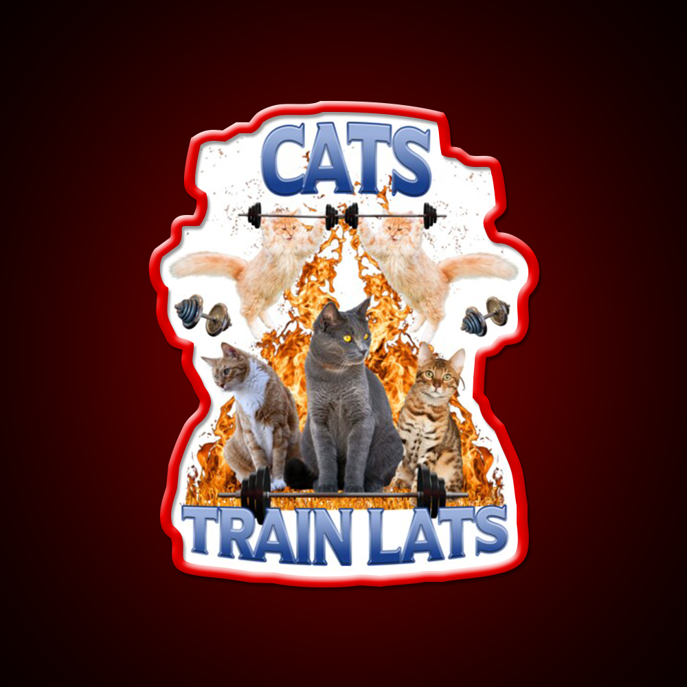 Cats Train Lats Gym Fitness Led Neon Sign Rgb Color - LED neon sign view 10