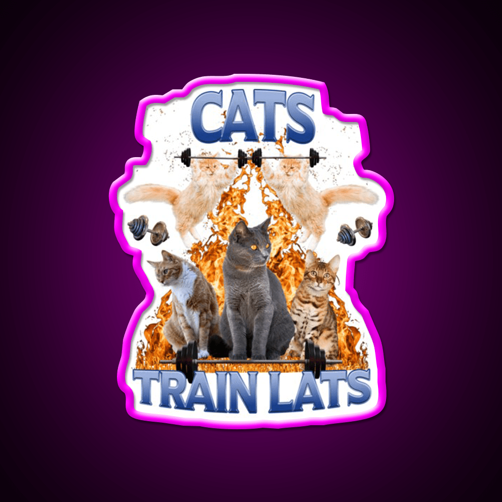 Cats Train Lats Gym Fitness Led Neon Sign Rgb Color - Shineneon