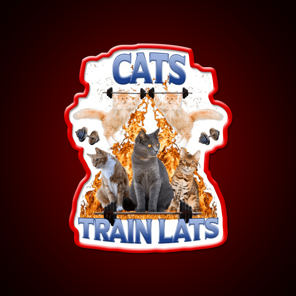 Cats Train Lats Gym Fitness Led Neon Sign Rgb Color - Shineneon
