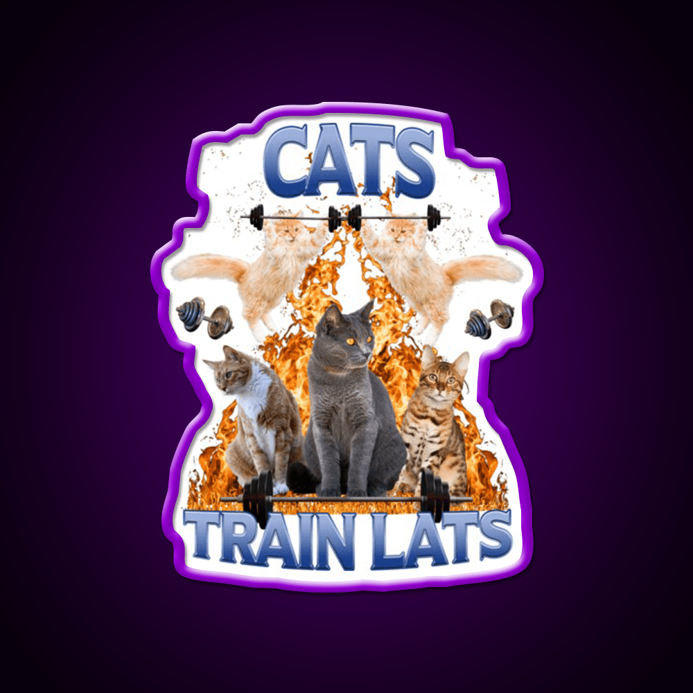 Cats Train Lats Gym Fitness Led Neon Sign Rgb Color - Shineneon