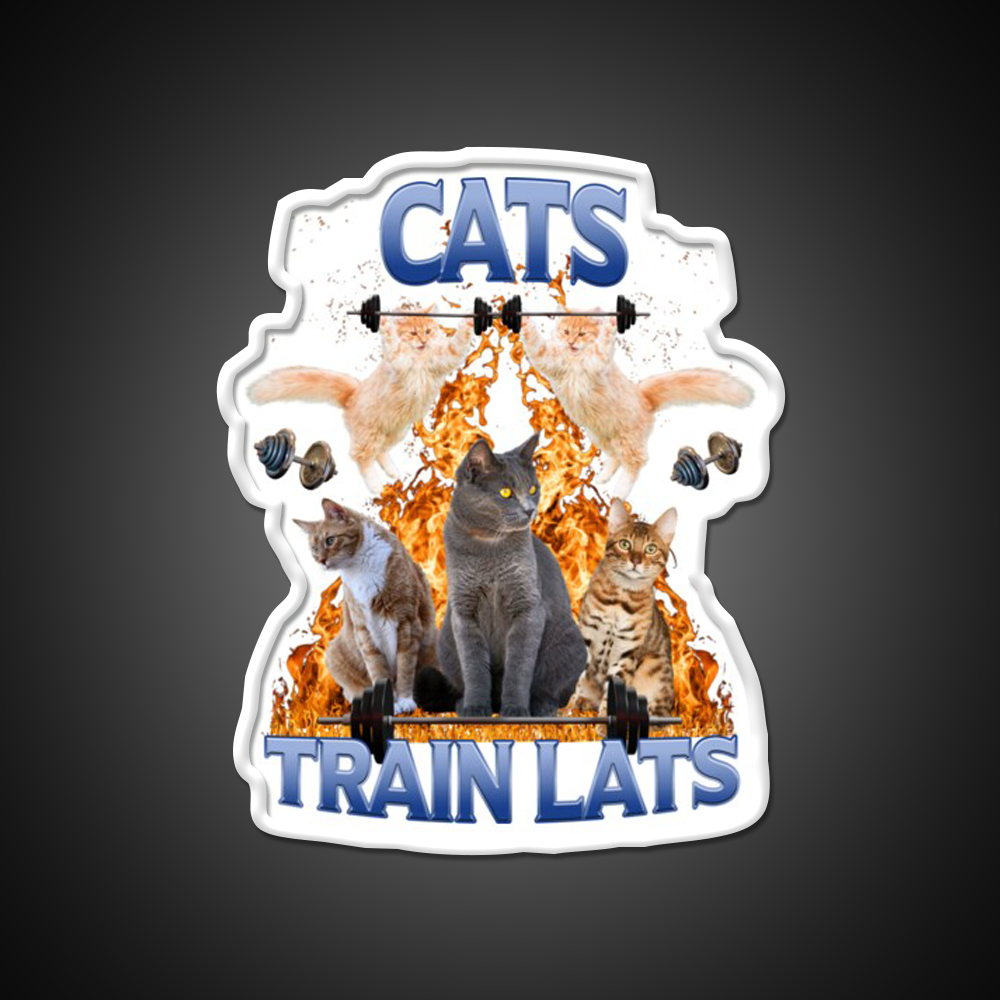Cats Train Lats Gym Fitness Led Neon Sign Rgb Color - LED neon sign view 11