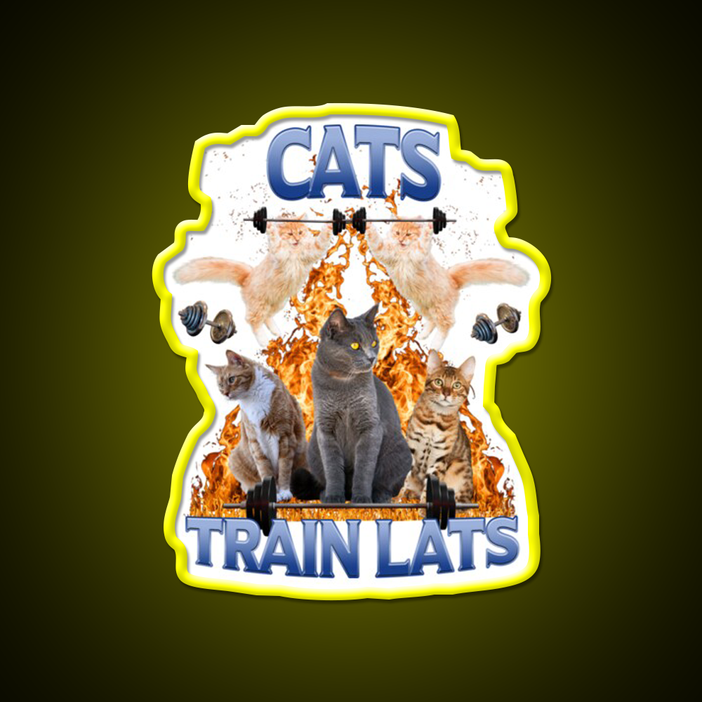 Cats Train Lats Gym Fitness Led Neon Sign Rgb Color - LED neon sign view 7