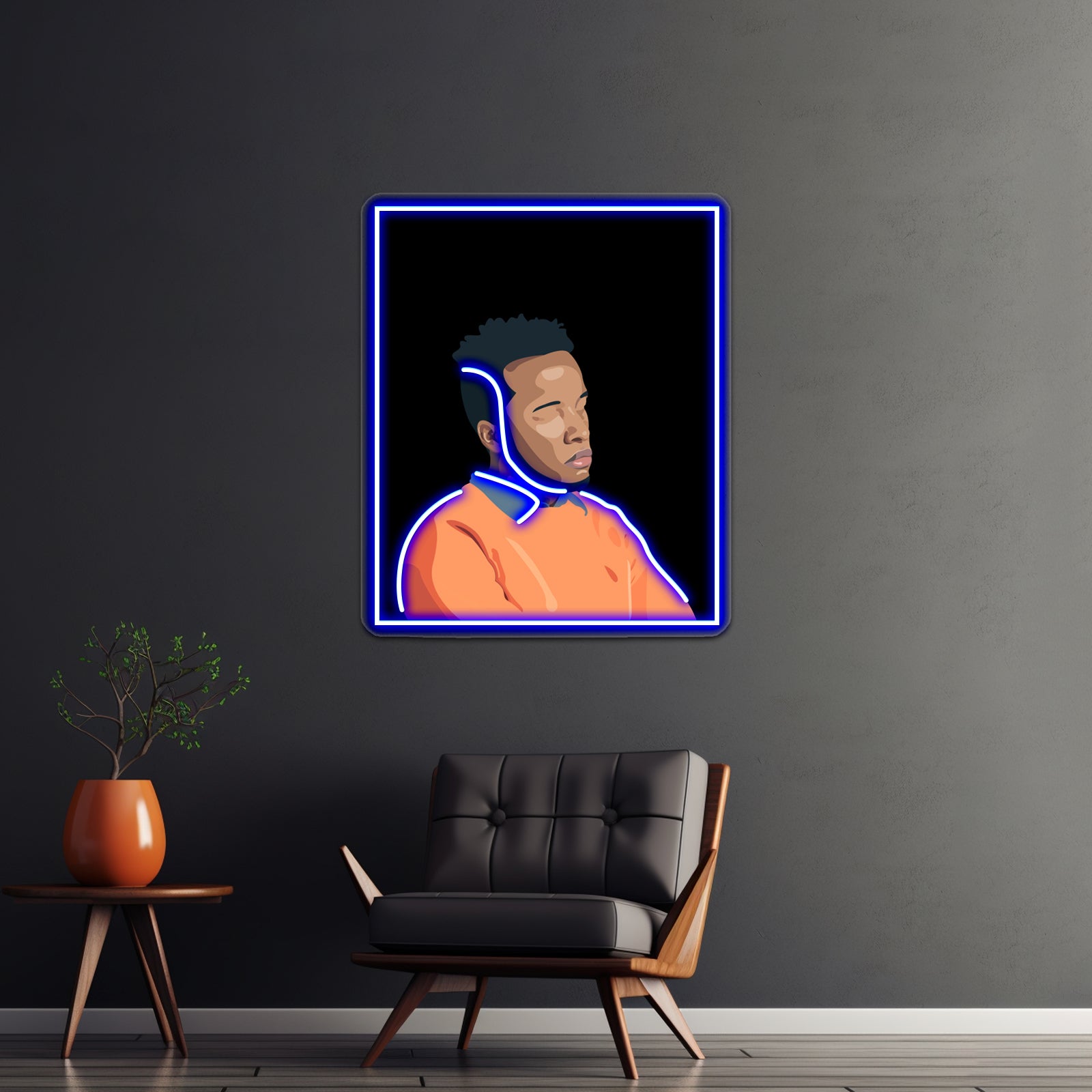 Cautious Clay Black Background Wall Artwork Neon Signs | Shineneon