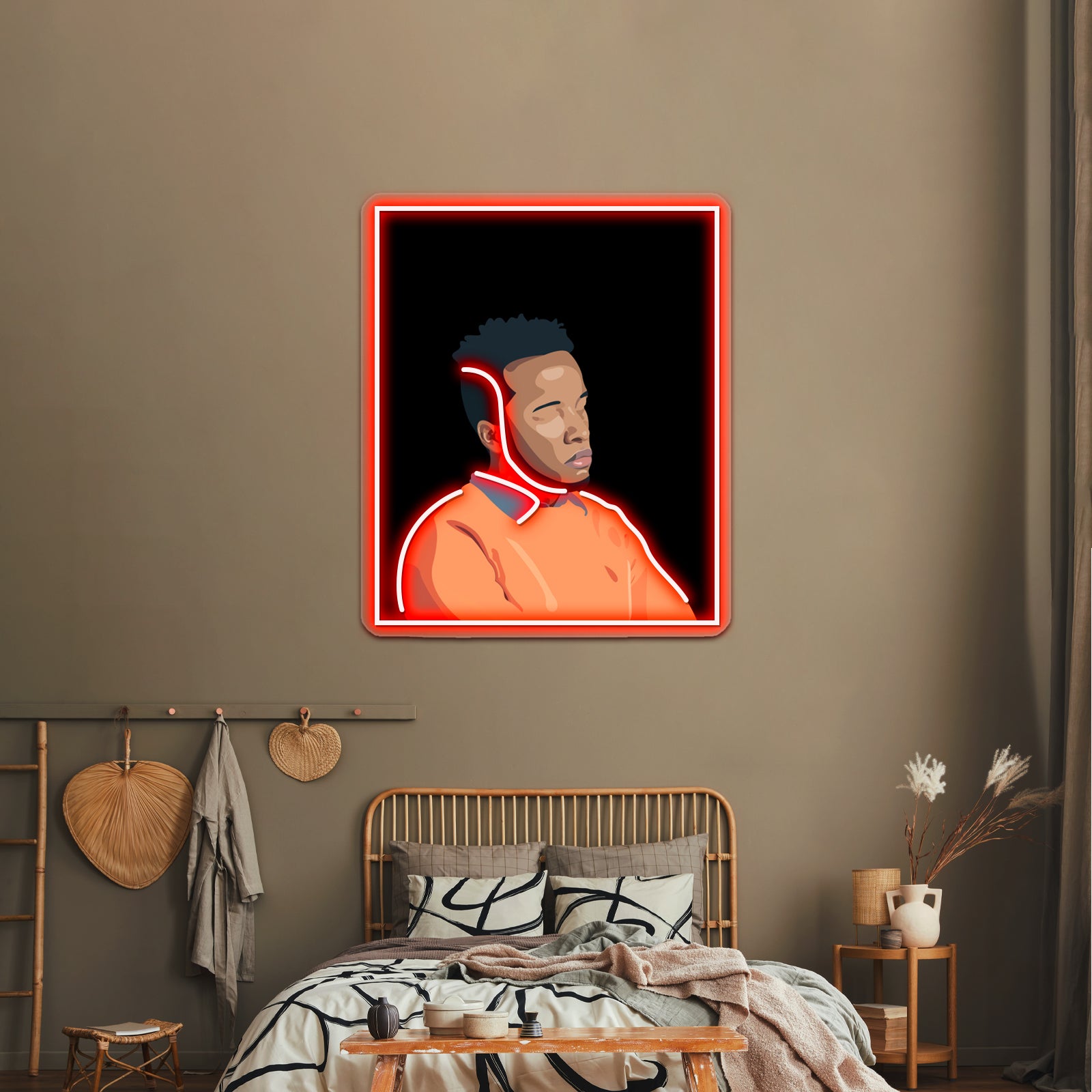 Cautious Clay Black Background Wall Artwork Neon Signs | Shineneon