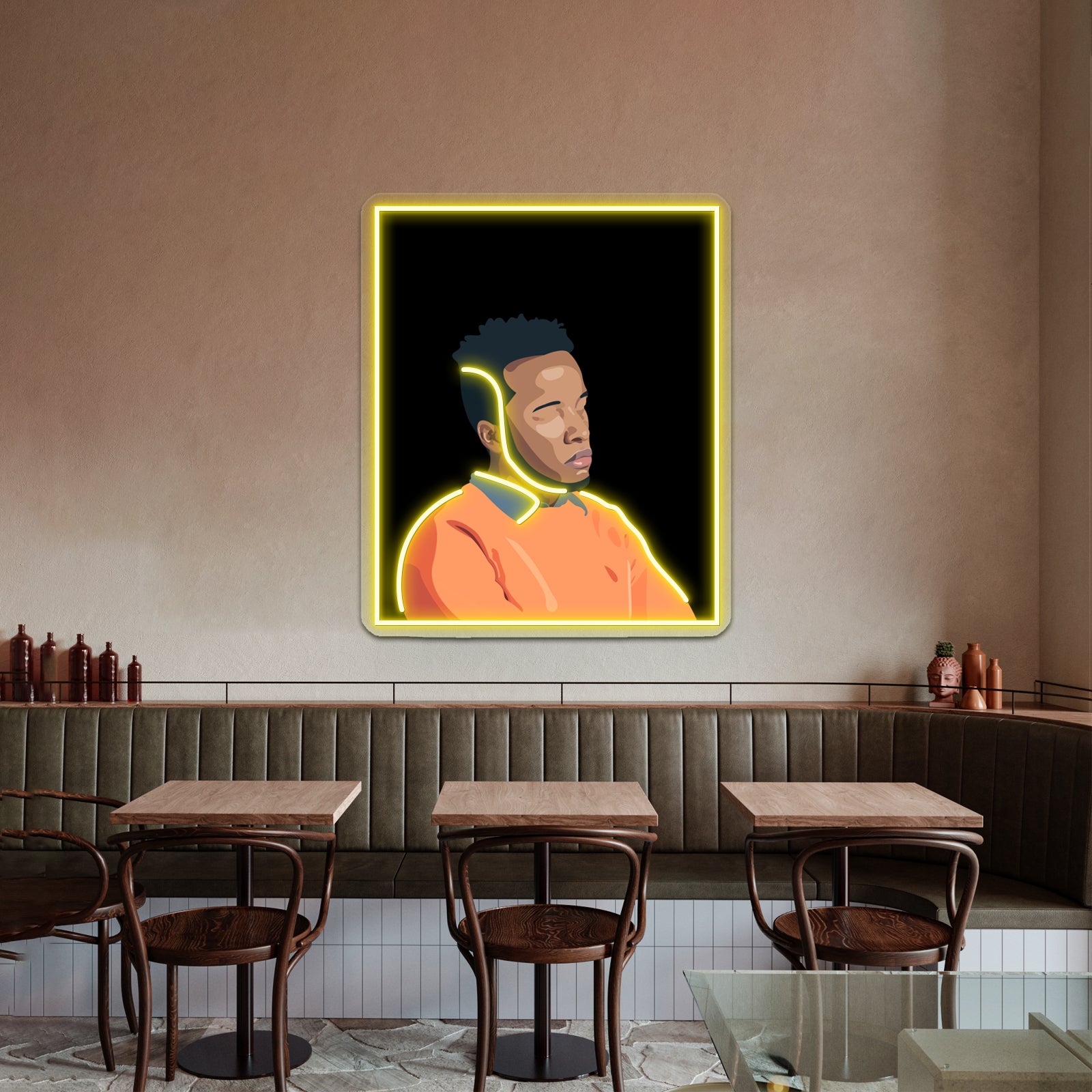 Cautious Clay Black Background Wall Artwork Neon Signs | Shineneon