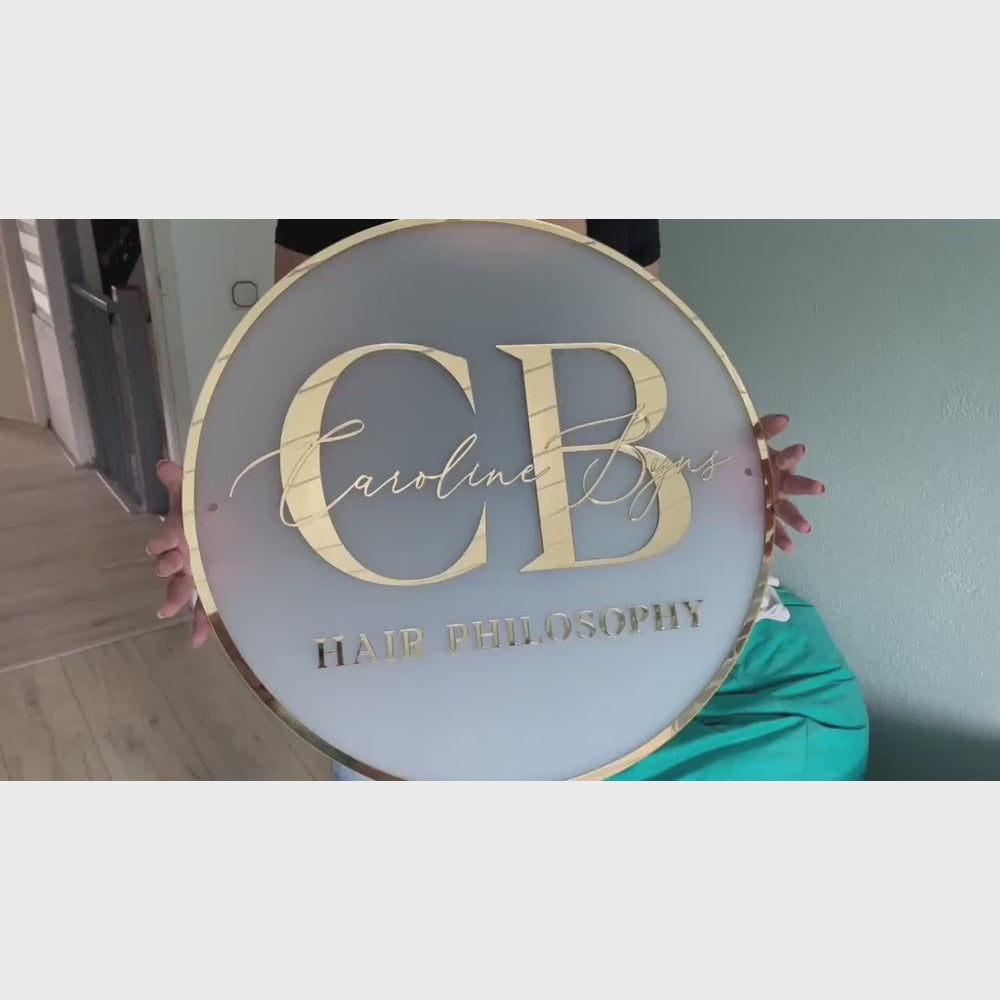 Cb Hair Philosophy Acrylic Business Logo Sign