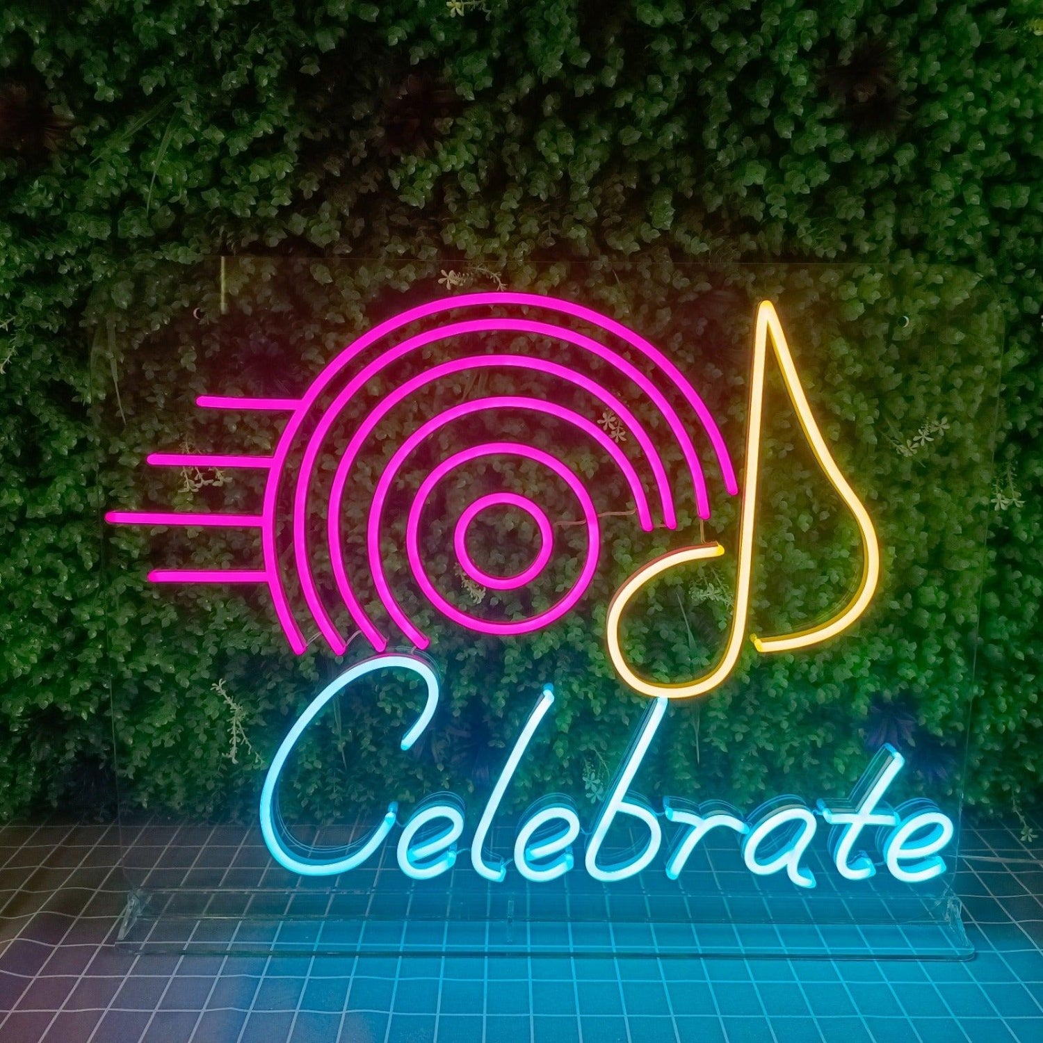 Celebrate Spiral Music Note Pink Blue Yellow Led Neon Sign For Party | Shineneon