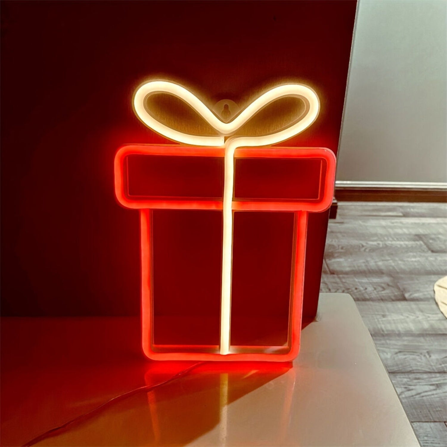 Celebrations And Spaces Red Gift Box Led Neon Sign | Shineneon