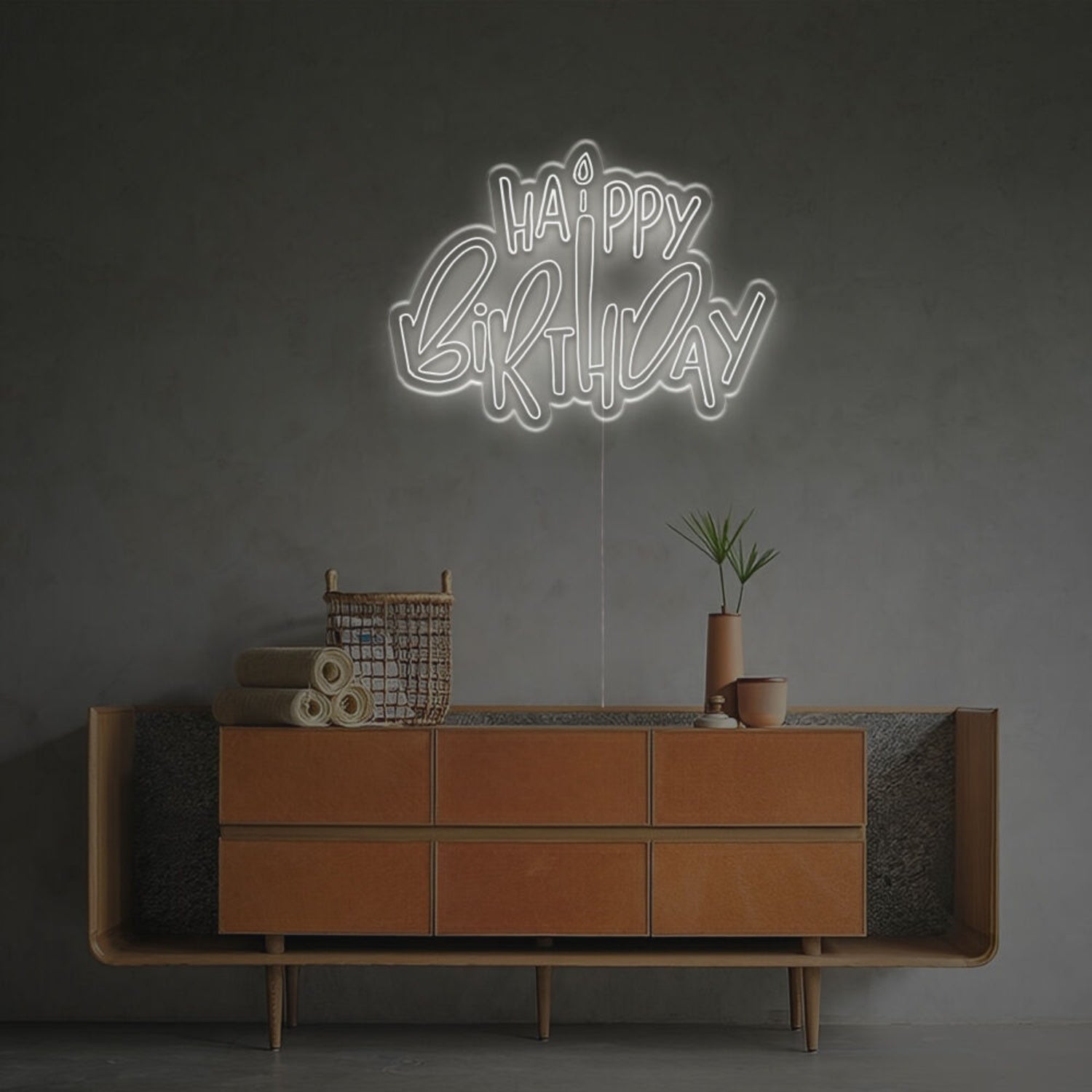 Celebrations Happy Birthday With Candle Led Neon Sign | Shineneon