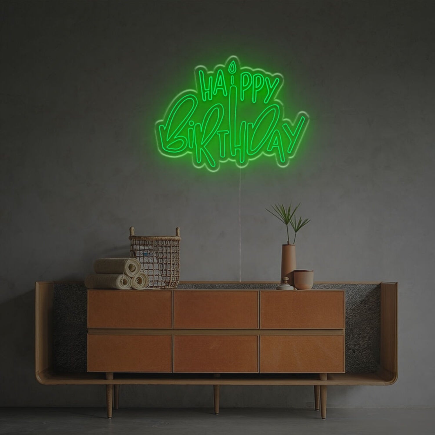 Celebrations Happy Birthday With Candle Led Neon Sign | Shineneon