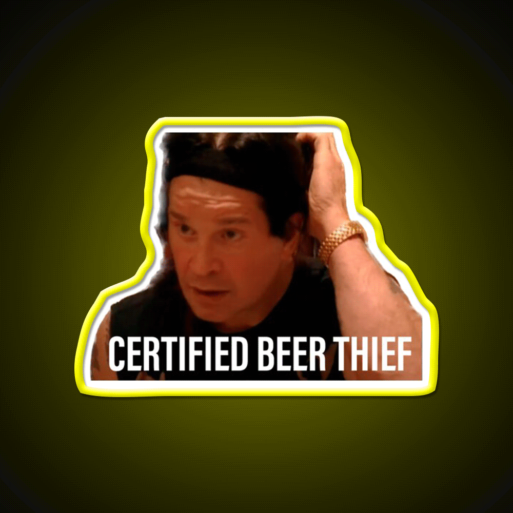 Certified Beer Thief Beer Bar Decor Led Neon Sign Rgb Color - Custom LED neon sign front view