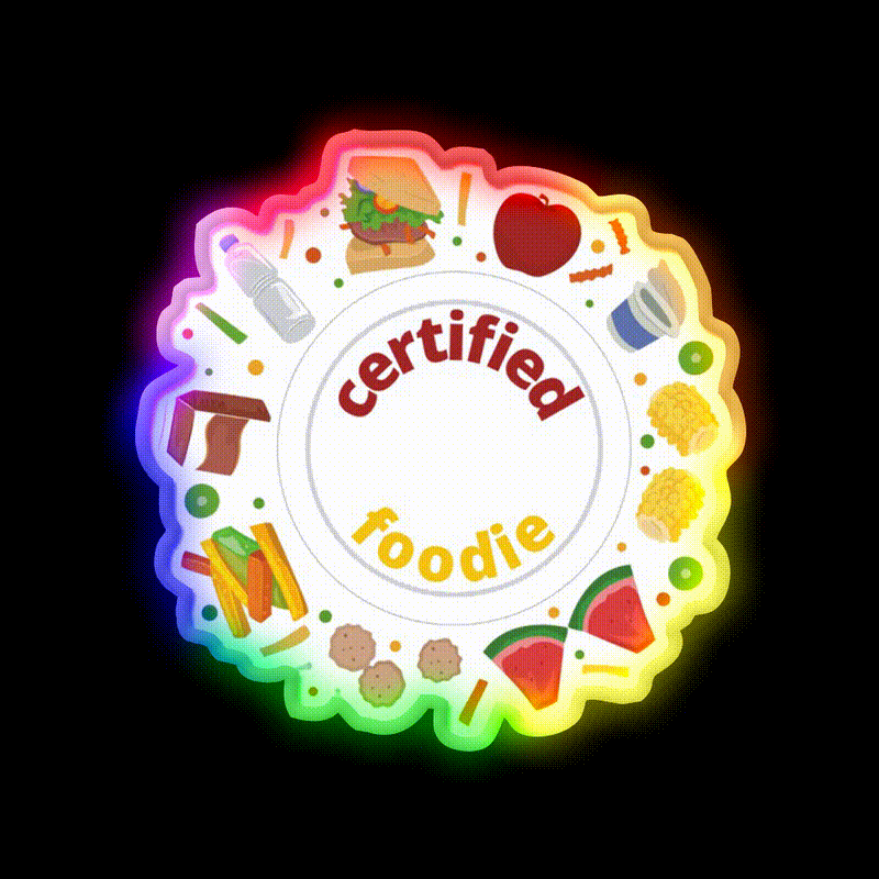 Certified Foodie Fast Food Led Neon Sign For Burger Place Rgb Color - LED neon sign close-up detail