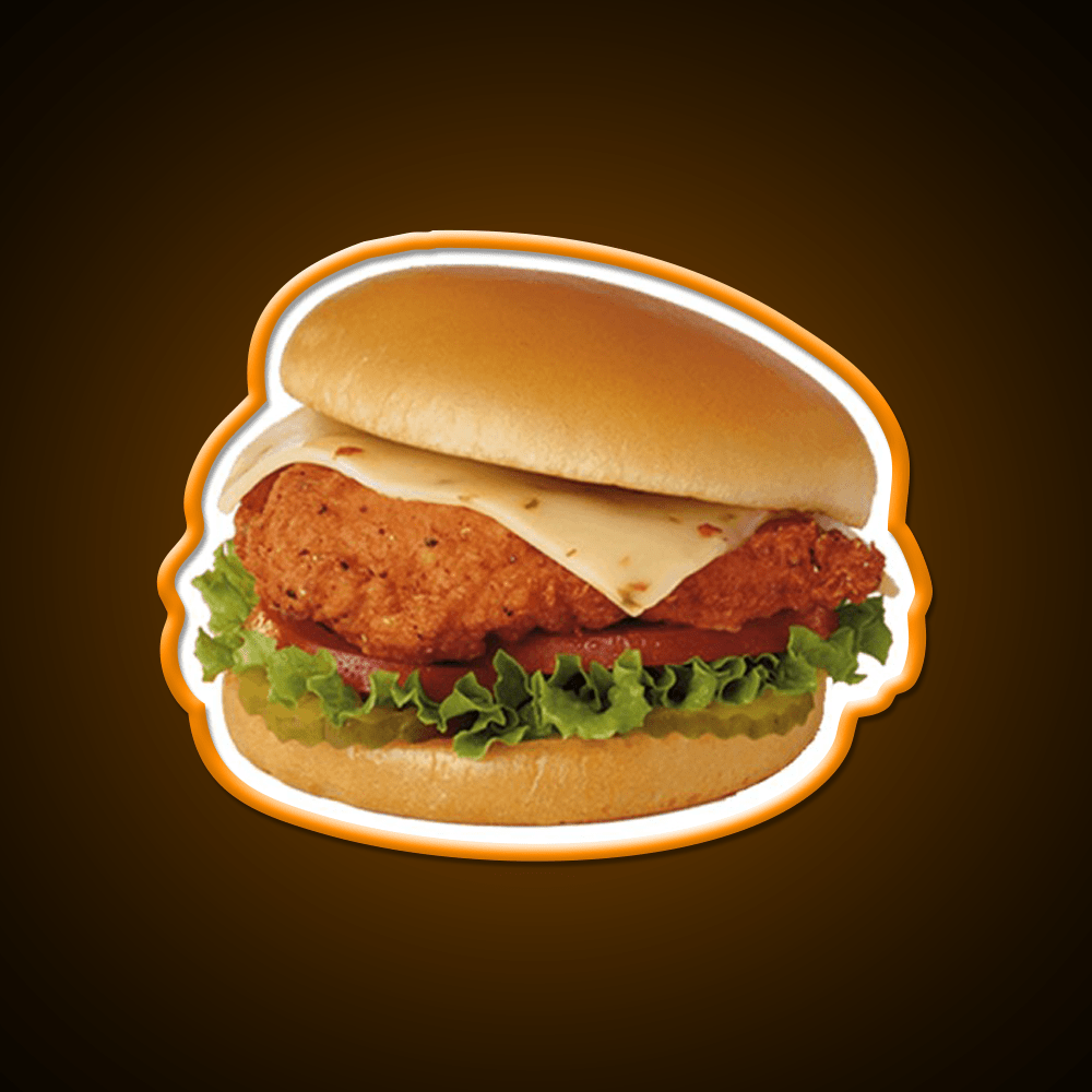 Cfa Spicy Chicken Sandwich Fast Food Led Neon Sign For Burger Place Rgb Color - Shineneon