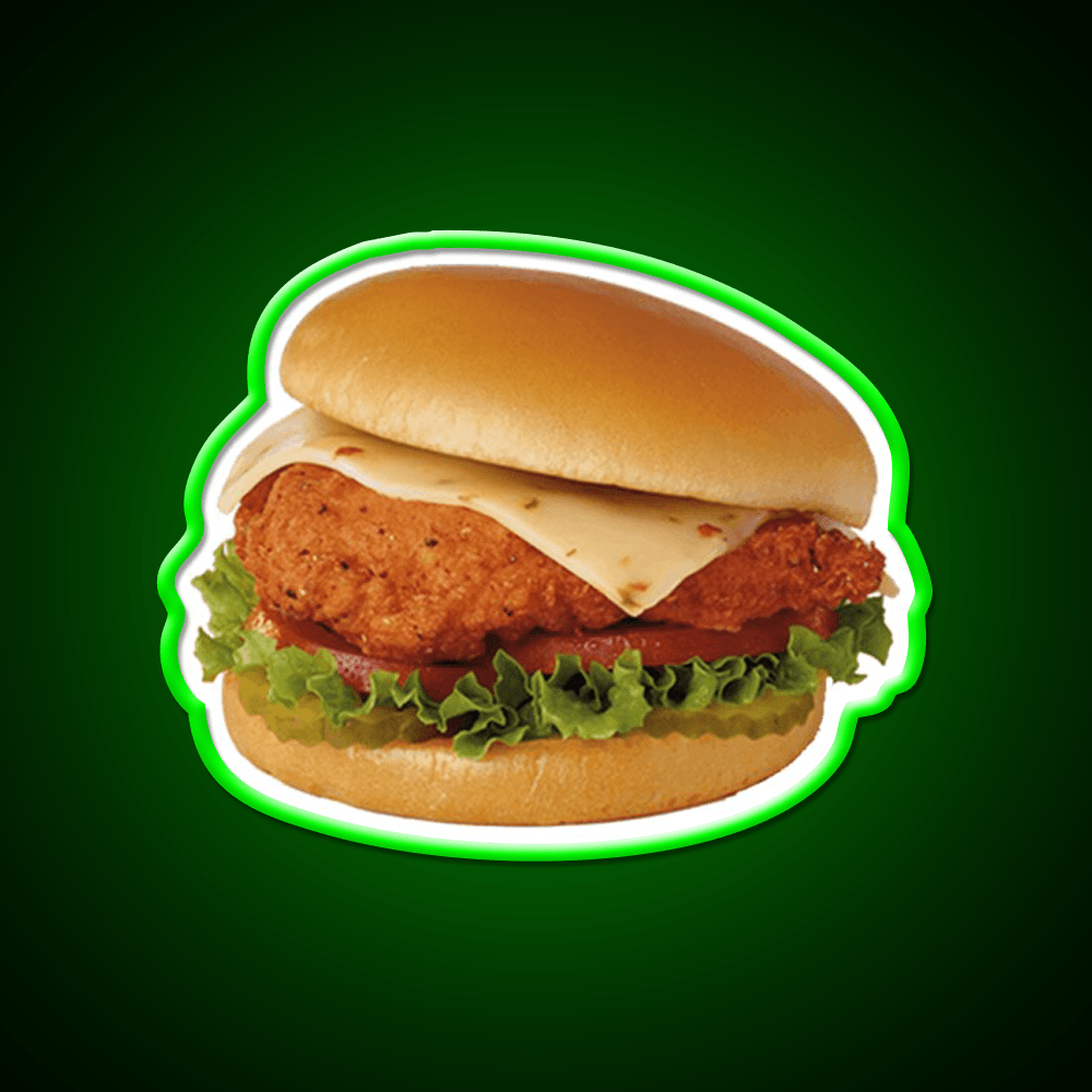 Cfa Spicy Chicken Sandwich Fast Food Led Neon Sign For Burger Place Rgb Color - Shineneon