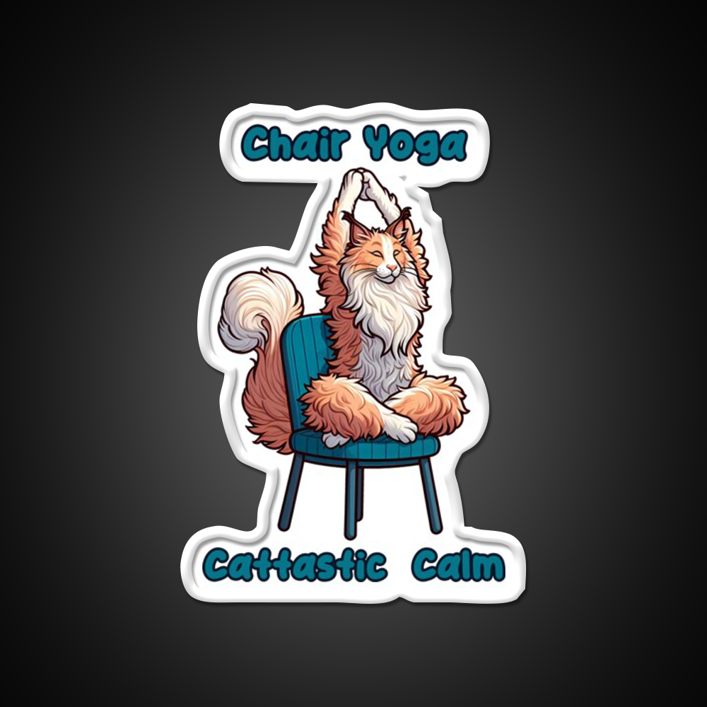 Chair Yoga Cat Pose Yoga Led Neon Sign For Wellness Space Wall Decor Rgb Color