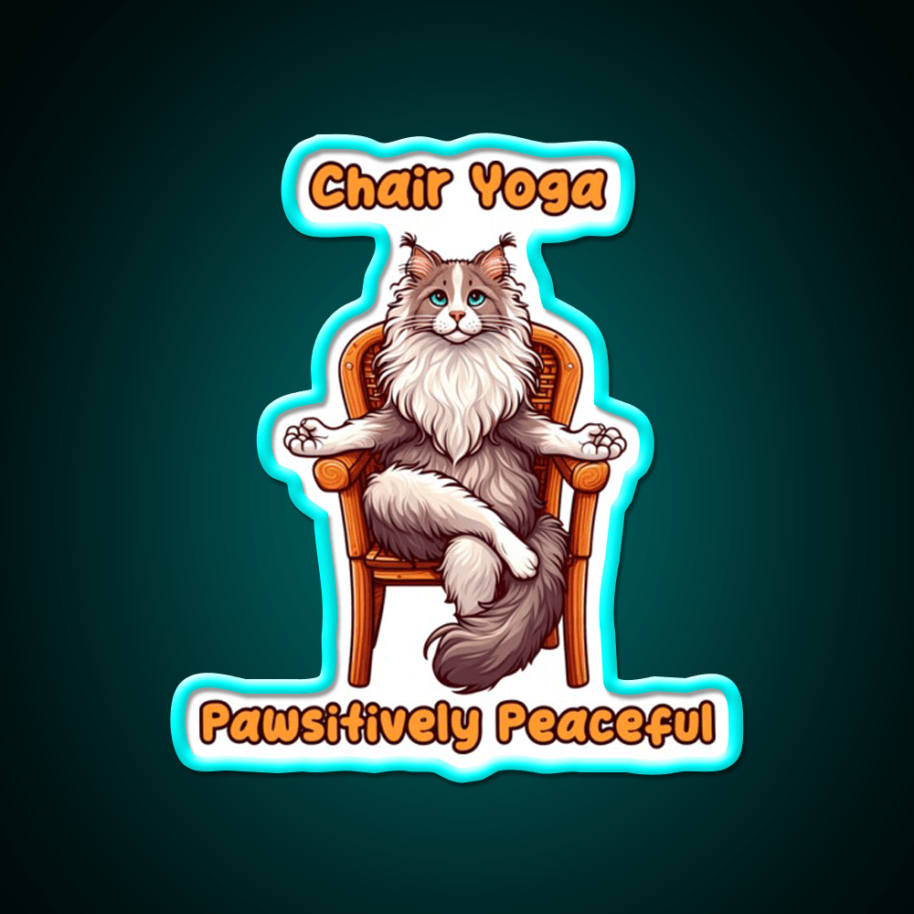 Chair Yoga Cat Pose Yoga Led Neon Sign For Wellness Space Yoga Practice Rgb Color - Shineneon