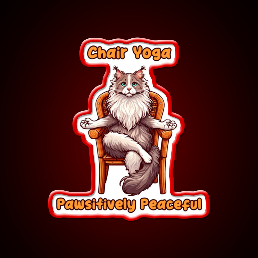Chair Yoga Cat Pose Yoga Led Neon Sign For Wellness Space Yoga Practice Rgb Color - Shineneon