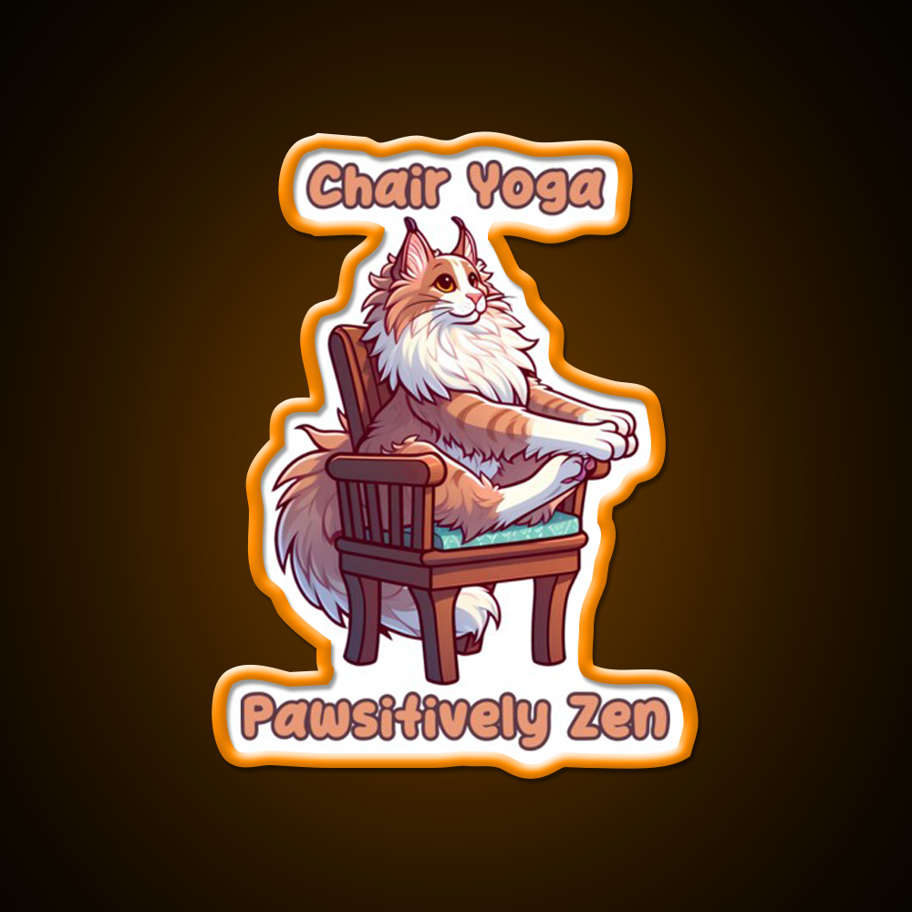 Chair Yoga Cat Pose Yoga Led Neon Sign Neon Decor Rgb Color