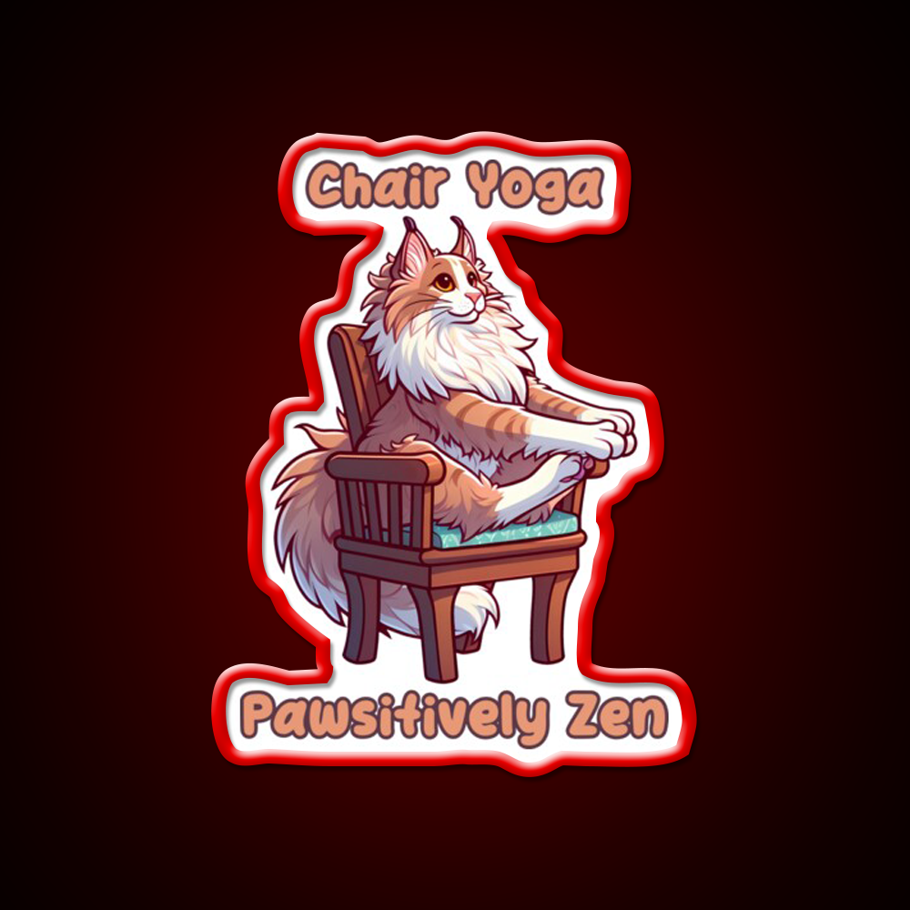 Chair Yoga Cat Pose Yoga Led Neon Sign Neon Decor Rgb Color