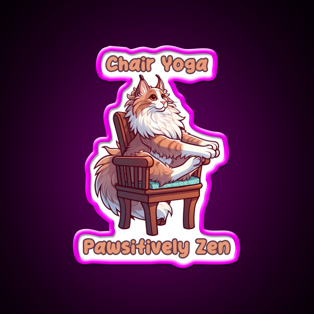 Chair Yoga Cat Pose Yoga Led Neon Sign Neon Decor Rgb Color - Shineneon