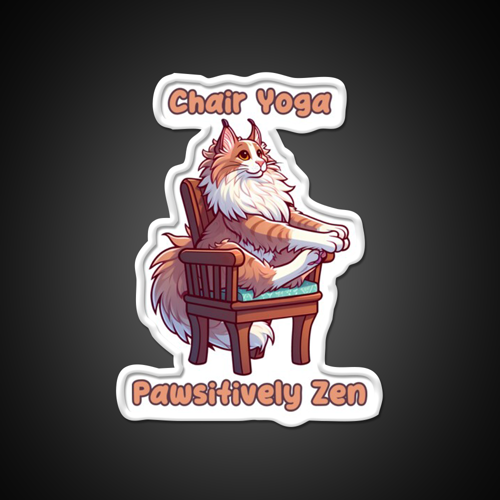 Chair Yoga Cat Pose Yoga Led Neon Sign Neon Decor Rgb Color