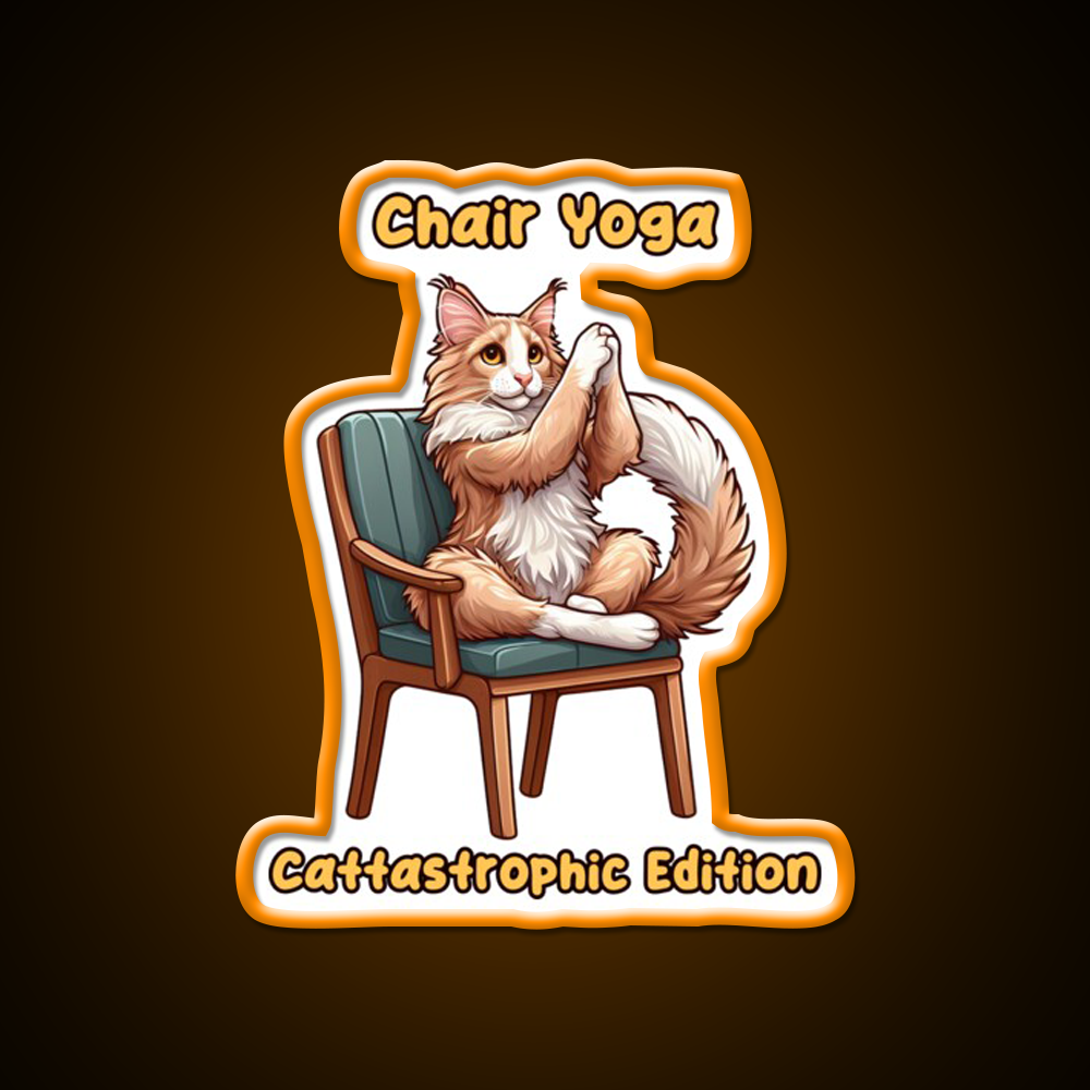 Chair Yoga Cat Pose Yoga Led Neon Sign Neon Light Rgb Color