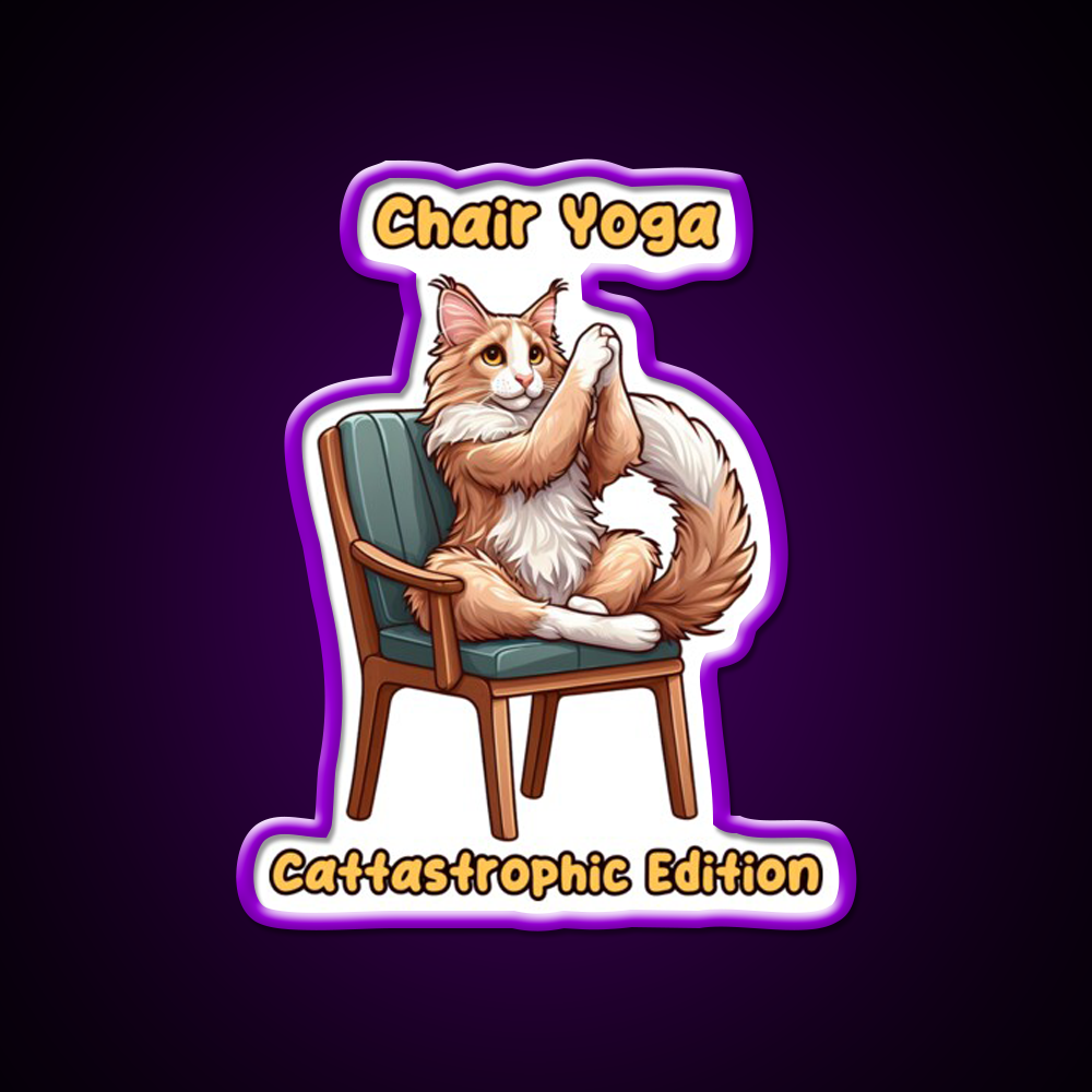 Chair Yoga Cat Pose Yoga Led Neon Sign Neon Light Rgb Color