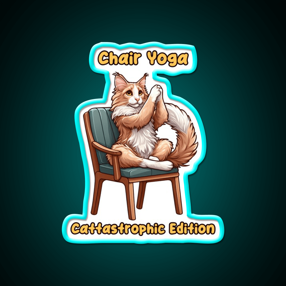 Chair Yoga Cat Pose Yoga Led Neon Sign Neon Light Rgb Color - Shineneon