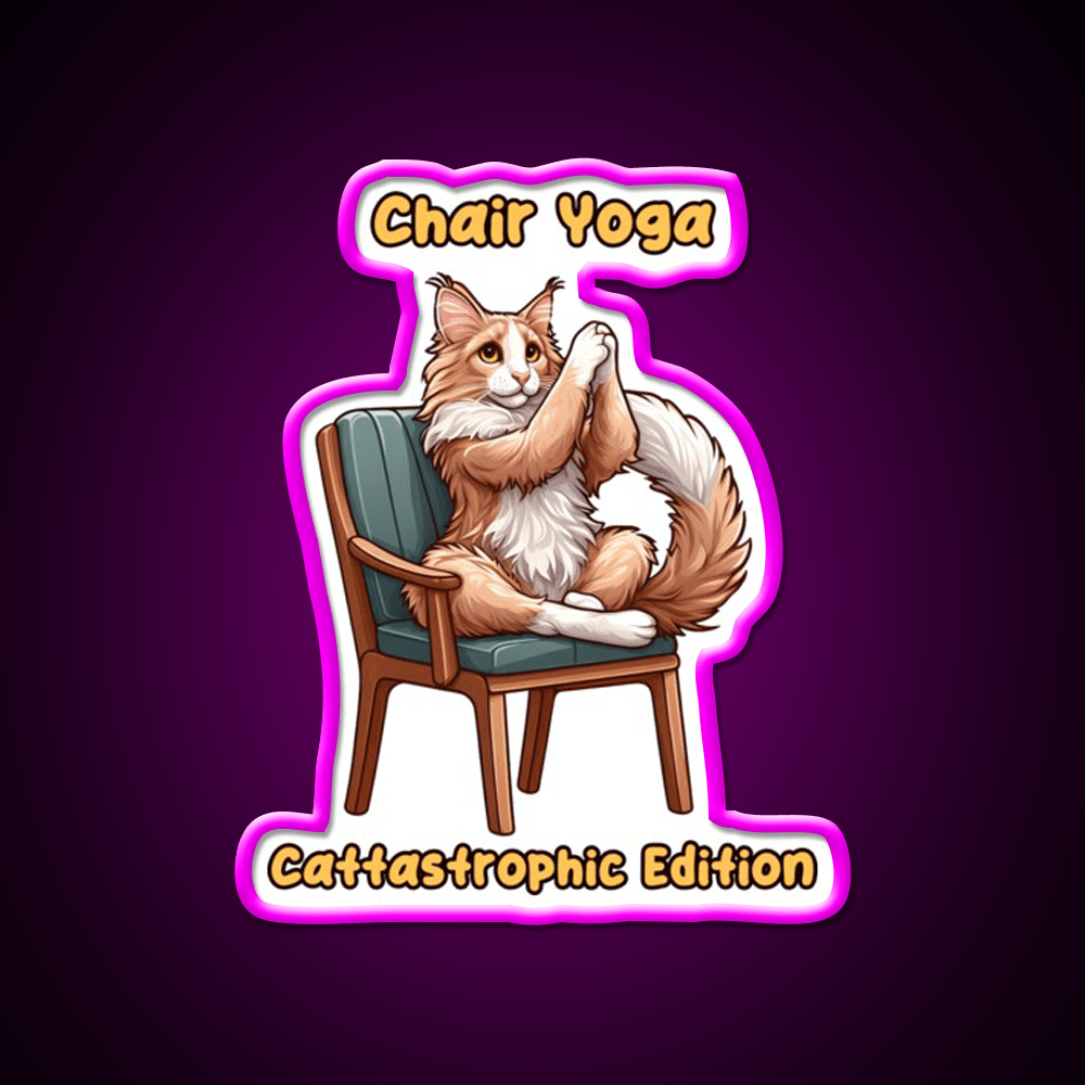 Chair Yoga Cat Pose Yoga Led Neon Sign Neon Light Rgb Color - Shineneon