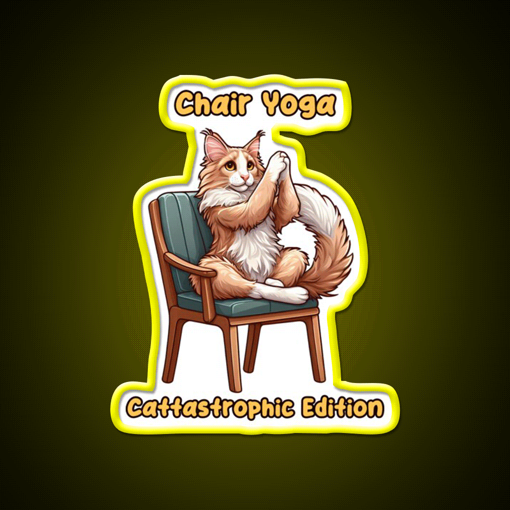 Chair Yoga Cat Pose Yoga Led Neon Sign Neon Light Rgb Color