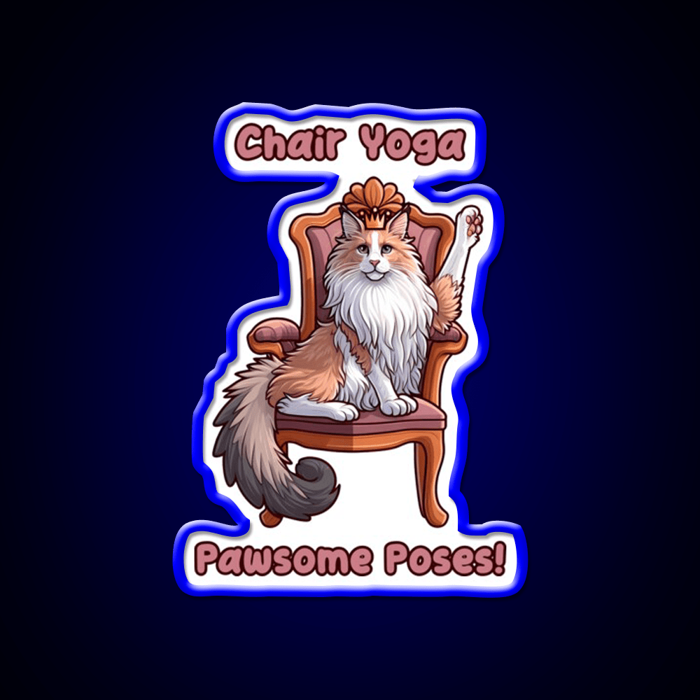 Chair Yoga Cat Pose Yoga Led Neon Sign Wall Sign Rgb Color - Shineneon