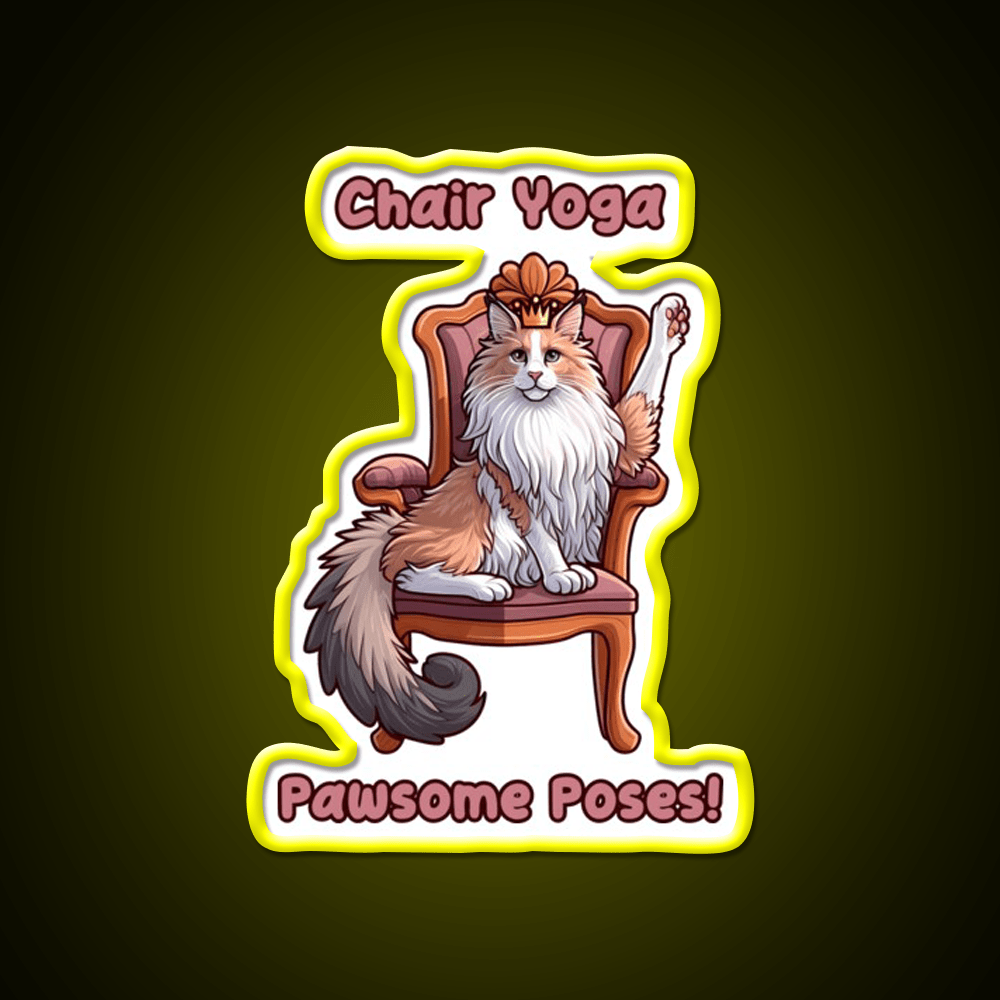 Chair Yoga Cat Pose Yoga Led Neon Sign Wall Sign Rgb Color - Shineneon