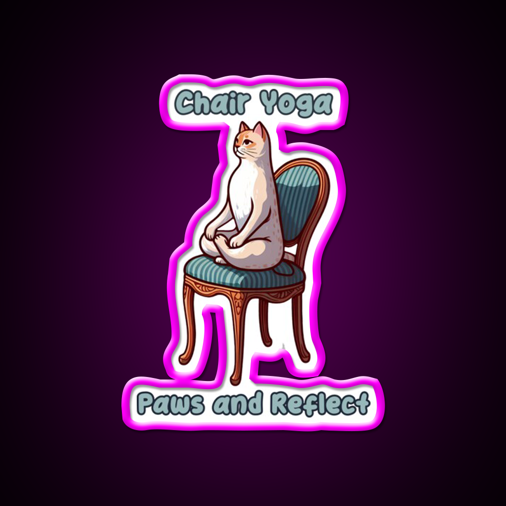 Chair Yoga Cat Pose Yoga Led Neon Sign Yoga Studio For Yogis Rgb Color
