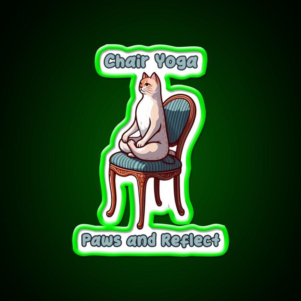Chair Yoga Cat Pose Yoga Led Neon Sign Yoga Studio For Yogis Rgb Color - Shineneon