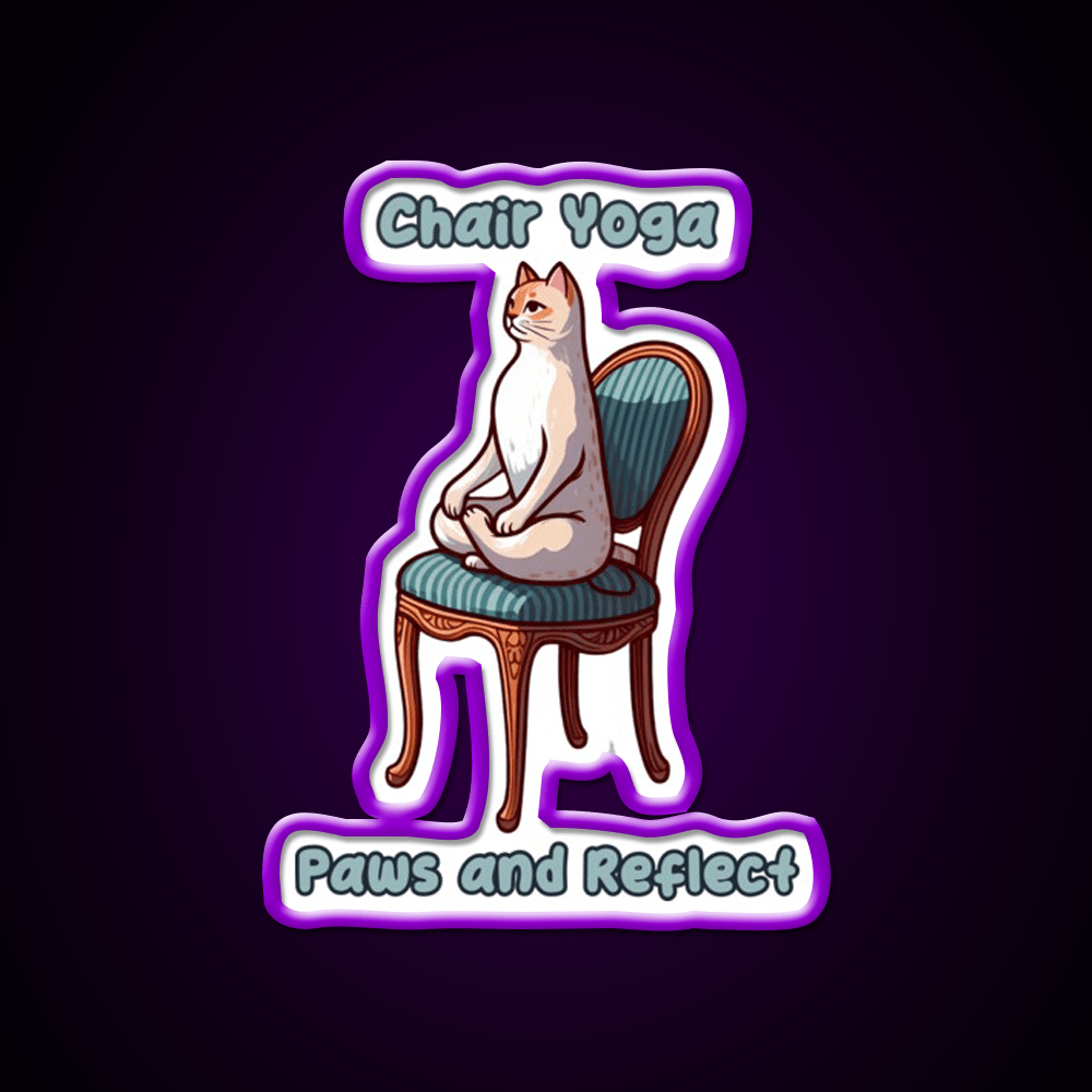 Chair Yoga Cat Pose Yoga Led Neon Sign Yoga Studio For Yogis Rgb Color - Shineneon
